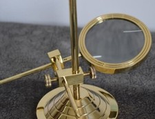 Antique New Solid Vintage Brass Magnifying Glass with Adjustable Stand Magnifier