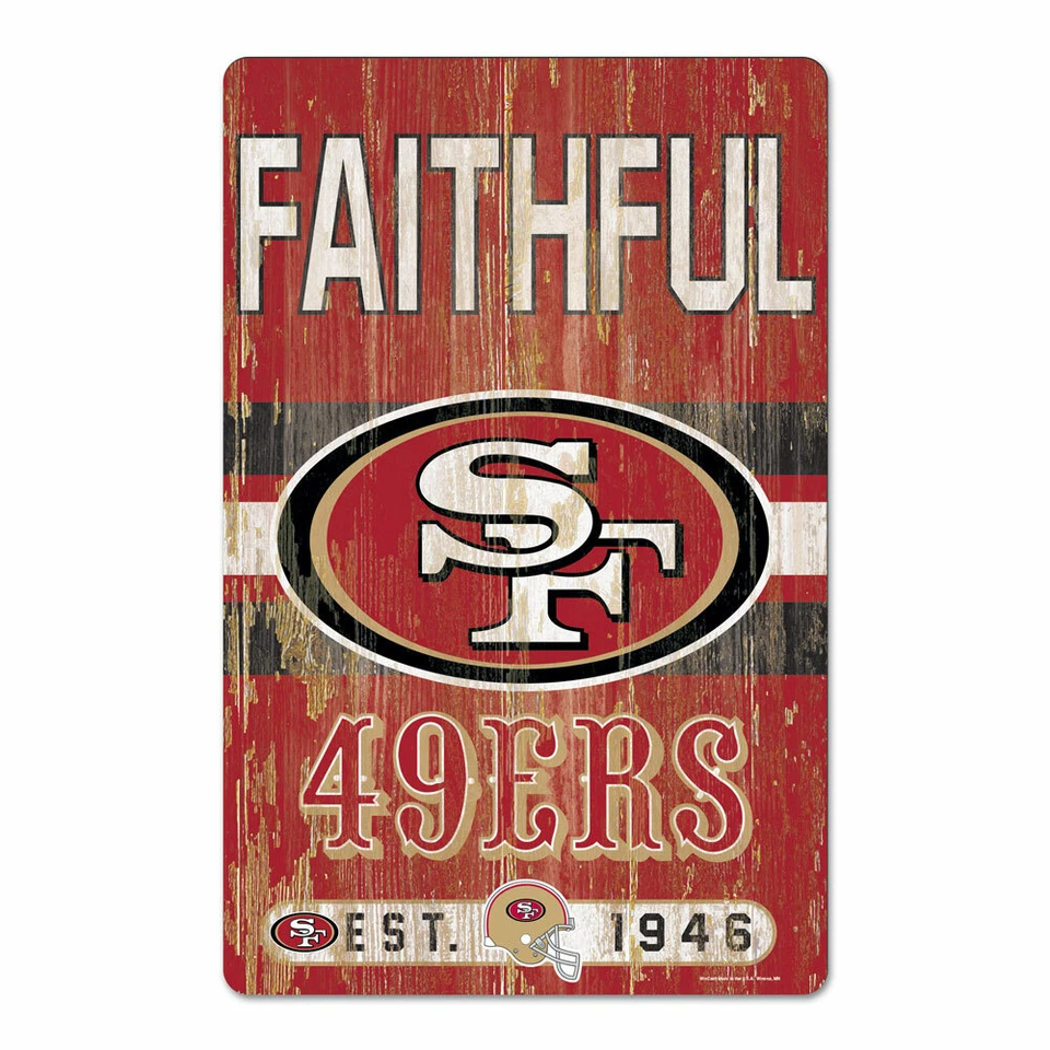 NFL San Francisco 49ers Slogan Wood Sign Holzschild Holz Faithful Deko Football - Bild 1 von 1