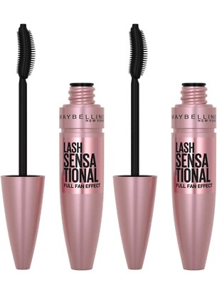 Lot of 2 Maybelline Lash Sensational Mascara Full Fan Effect Brownish Black 255 