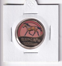 AUSTRALIAN: 2021 $1 150 YEARS OF RSPCA COLOURED UNC COIN - HORSE IN 2X2 HOLDER..