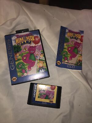 BARNEY HIDE AND SEEK Game Sega Genesis Complete With Box TESTED 10086015348