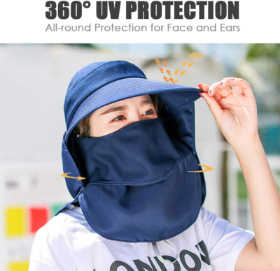 100% Cubierta de cara de nailon para pcar Upf 50+ Sombrero de ala ancha para el sol - China Sombrero de sol y sombrero de visera precio
