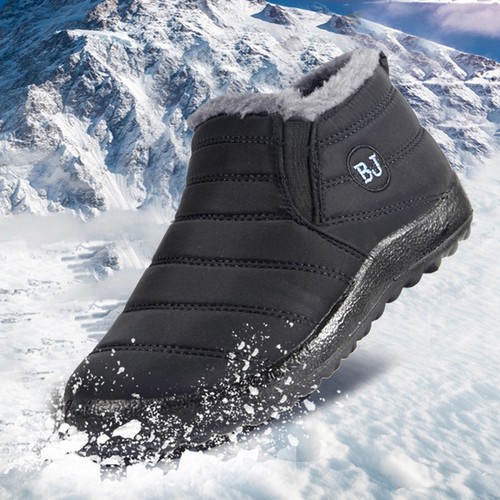 Waterproof Womens Men Winter Snow Boots Lined Slip On Outdoor Warm Ankle Shoes - Picture 5 of 29
