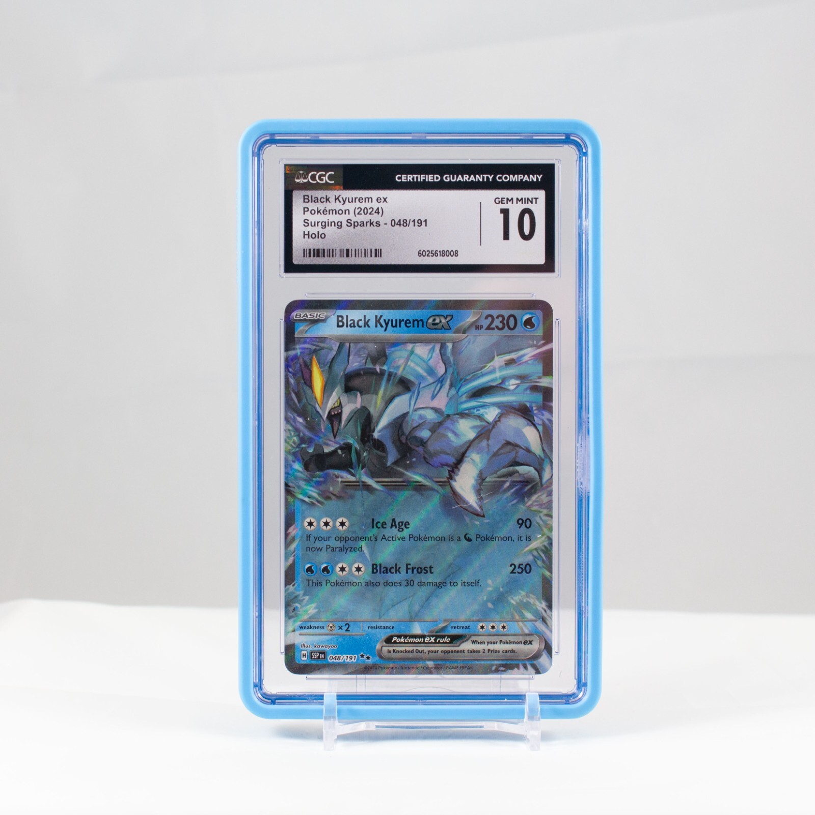 Pokemon Black Kyurem ex Holo #48 Surging Sparks 2024 - CGC 10 Gem Mint