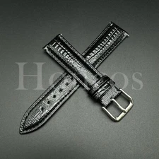 18 20 22 MM Genuine Leather Lizard Watch Band Strap Quick Release Fits Rolex BLK