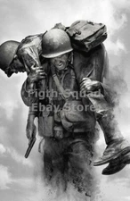 WW2 Picture Photo medic rescues a wounded soldier 6105