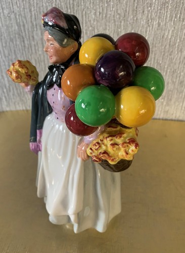 ROYAL DOULTON CHINA BALLOON LADY BIDDY PENNY FARTHING HN 1843 PERFECT - Picture 2 of 7