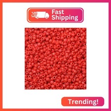 LEECOON 4mm Red Color Seed Beads 100grams about 1300pcs Size 6/0 Small Seed Bead