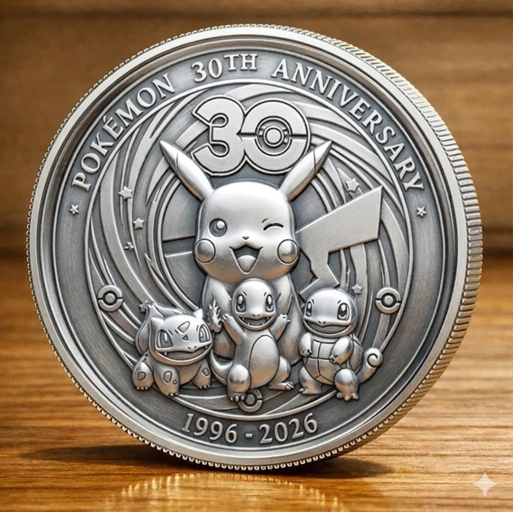 PKM 30th Anniversary 1996-2026 Gotta Catch 'Em All! Gold/ Silver Coin