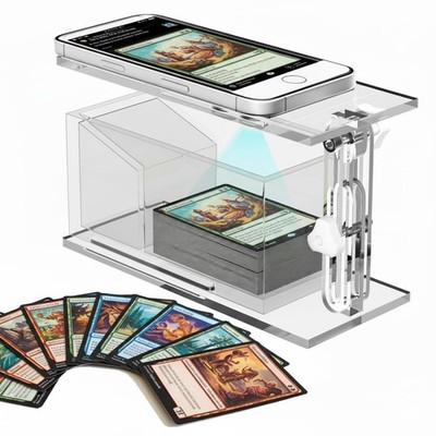 Adjustable Height Trading Card Scanner   MTG & TCG 9.5 x 7 cm, Clear