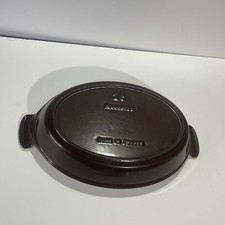 Vintage Cousances Le Cruset 28cm Cast Iron Brown Flat Cassarole Dish (JV)