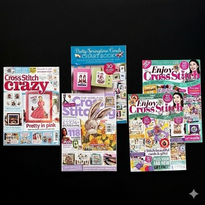 Magazine Lot 3 World of Cross Stitching/Enjoy Cross Stitch/Cross Stitch Crazy UK