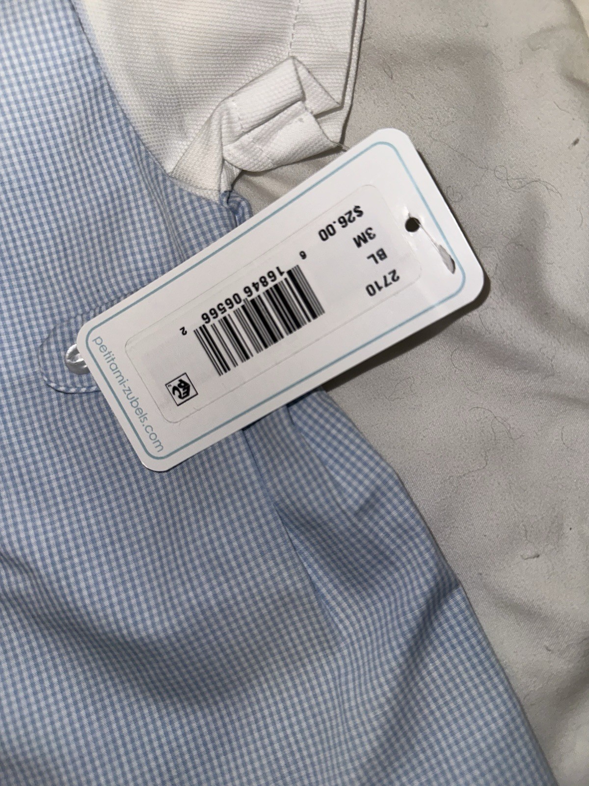 Petit Ami Baby Boys Gingham Romper in blue NWT size 3 months