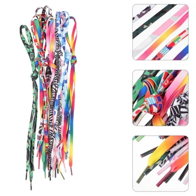 10 Pairs Flaggenmuster Bedruckte Schuhe Schnürsenkel Bunt Farbenfrohe - Bild 1 von 4
