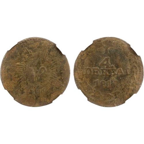 1812 Venezuela 1/4 Real, Caracas War of Independence, NGC Fine Details, KM-Cr22