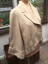 Original 1940s Vintage Swing Jacket In Cream/beige Linen  Size Medium