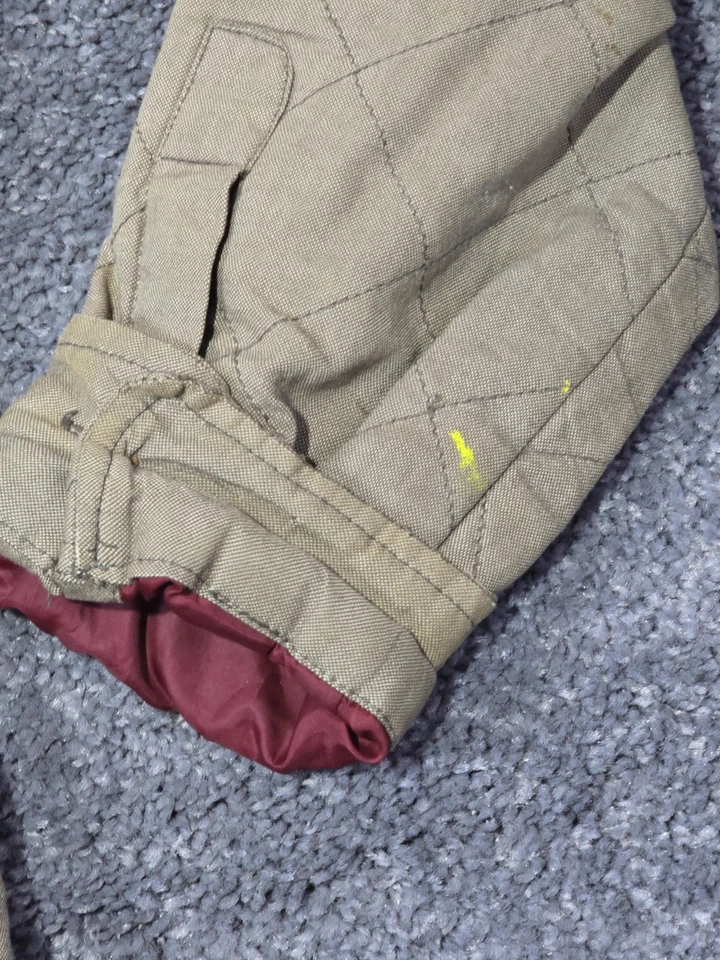 Chaqueta Etnies Para Hombre Mediana Caqui Ladrillo Acolchada Pana Cuello Chamarra Forrada Foto 3 de 4