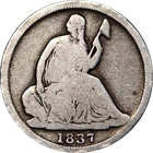1837-P Seated Liberty Half Dime - No Stars