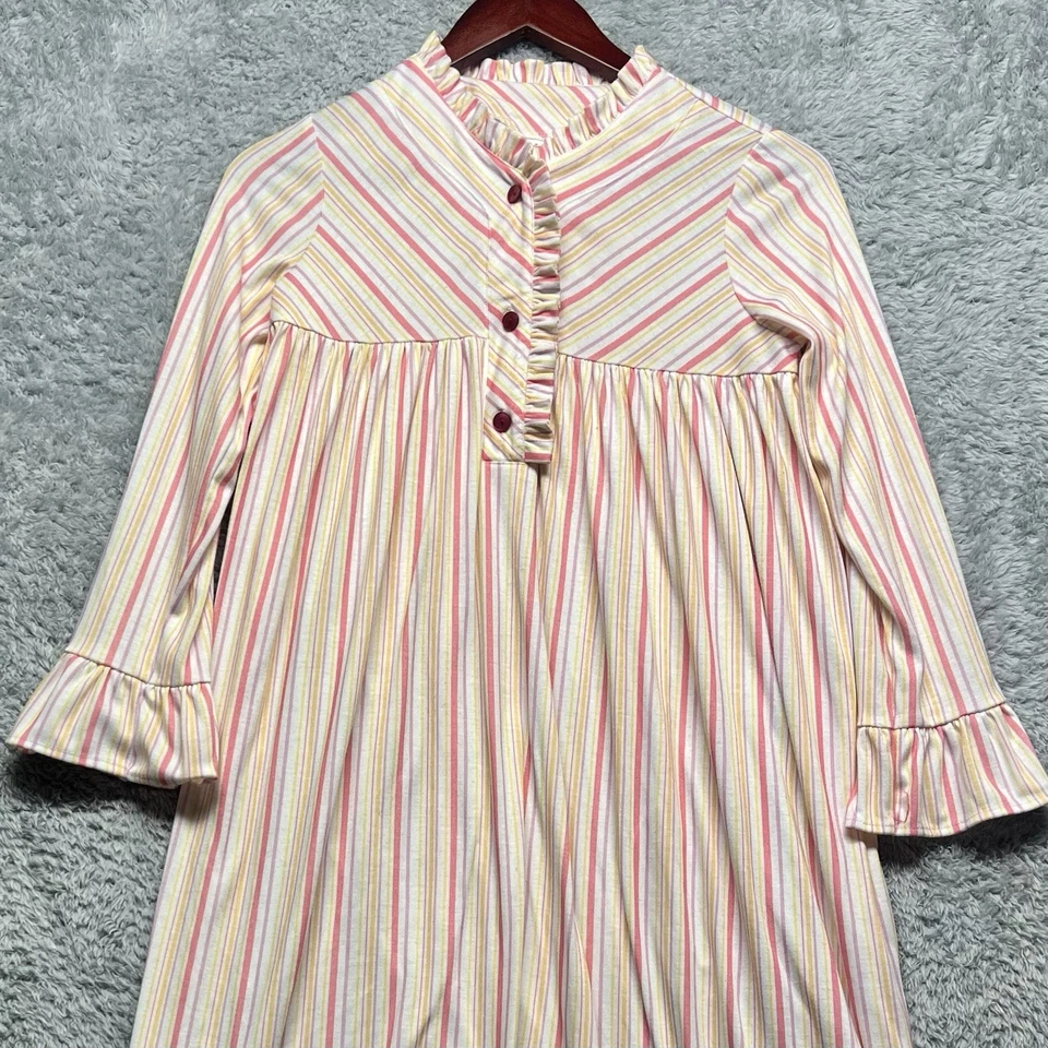 Camisón American Girl Niñas Mediano Rosa Rayas Volantes Tapeta Corpiño Retirado Foto 2 de 4