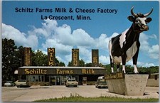 1960s LA CRESCENT, Minnesota Postcard "SCHILTZ FARMS Milk & Cheese Factory"