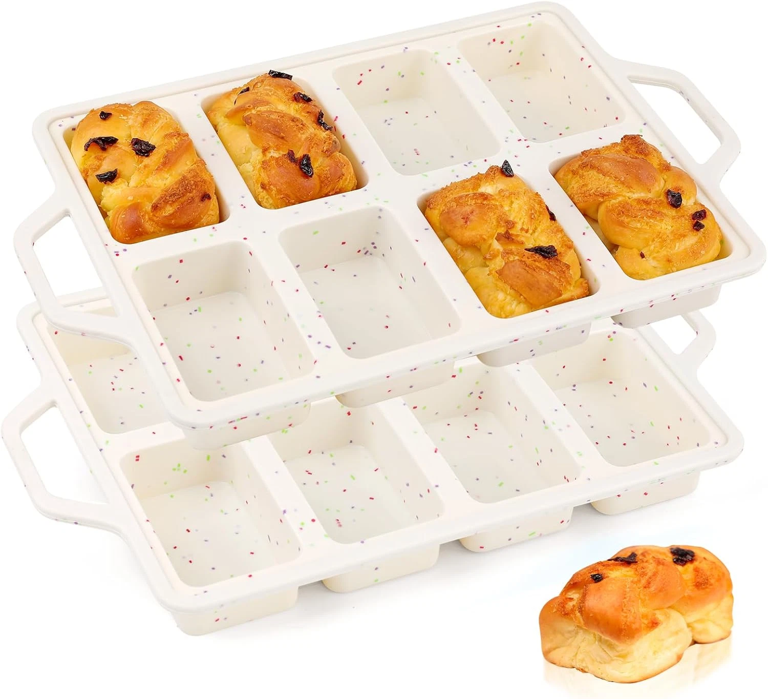 Mini Silicone Loaf Pans 2-Pack, Non-Stick 8-Cavity Baking Set, Dishwasher Safe
Opens in a new window