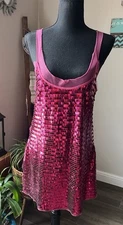 Free People Intimate Pink Disco Fever Mini Slip Dress SZ SP A-line Sleeveless 