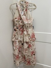 Express Women's Floral Print Halter Neck Sleeveless  Dress