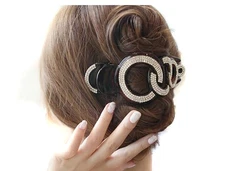 Rhinestones Claw Clip Brown Fancy Jaw Clips Hair Accessories for Thick Hair
