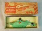 VINTAGE SUTCLIFFE BOATS NAUTILUS CLOCKWORK SUBMARINE GREEN, BOXED & EXCELLENT