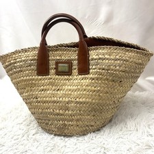 Borsa a mano Dolce & Gabbana Basket borsa tote leopardata in pelle di paglia ...