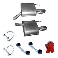 2x Endschalldämpfer Auspuff+Anbausatz für Opel Insignia A G09 1.6T, 1.6 SiDi