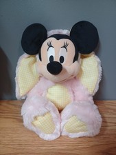 Disney Store Minnie Mouse Easter Bunny Costume Plush Pink  Yellow Gingham Toy