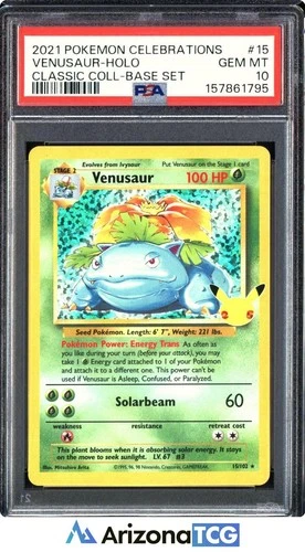Pokemon 2021 Venusaur 15/102 Holo Celebrations GEM MINT PSA 10