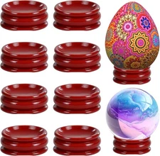 10 PCS Crystal Holder for Stones Wooden Sphere Stands Egg Holders red 
