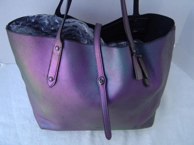 AUTHENTIC COACH IRIDESCENT HOLOGRAM LARGE MARKET TOTE #36512  GUC  24 PICS!!