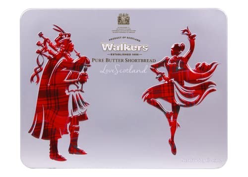 Walkers Shortbread Scottish Icon Piper & Highland Dancer Holiday Tin, 5.3 Oz