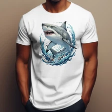 Great White Shark Unisex Tee, Eye Catching Shark Lover Marine Animal T-shirt