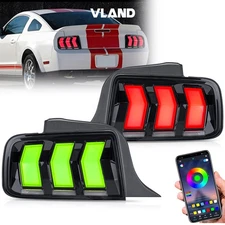 VLAND RGB LED Tail Lights For 2005-2009 Ford Mustang w/Animation Left+Right