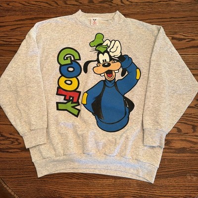 Vintage Goofy Disney Crewneck Sweater Goof Ball Graphic 90 s Sz XL Double Sided