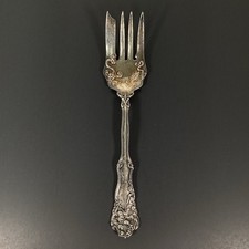 Vtg Wm Rogers Co Silverplate 8.5" Cold Meat Serving Fork Berkwick 1904