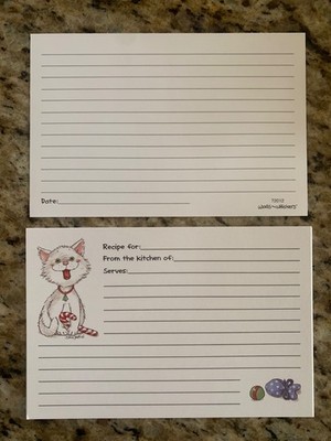 Suzy's Zoo: 20 Recipe Cards Christmas Cat   4''x6''