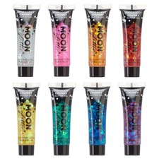 Iridescent Chunky Face Body Glitter Gel By Moon Glitter - Set Of 8 Colours