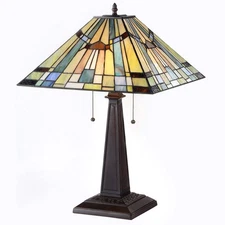 Chloe Lighting Tiffany-style 2 Light Mission Table Lamp 16" Shade