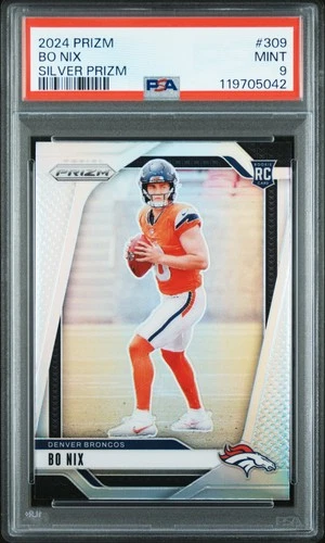 2024 PANINI PRIZM SILVER PRIZM #309 BO NIX ROOKIE RC PSA 9