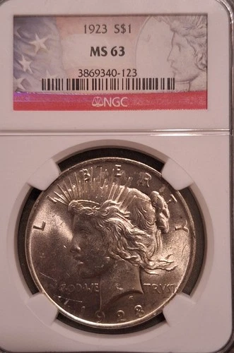 1923 NGC MS63 Peace Silver Dollar