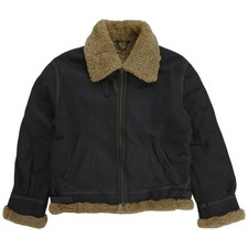 VTG B-3 Aviator Men's Sheepskin Shearling Fur Flight Coat Leather Bomber Jacket