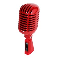Classic Retro Vintage Style Dynamic Vocal Microphone with 16ft XLR Cable Red