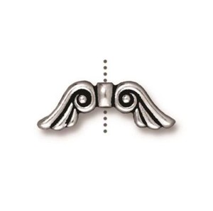 T101 TierraCast Lotus Charm Antiqued Silver Plated Pewter