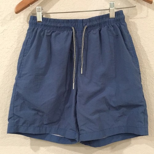 Solid Blue Swim Trunks Boys Sz L Drawstring Beach Summer