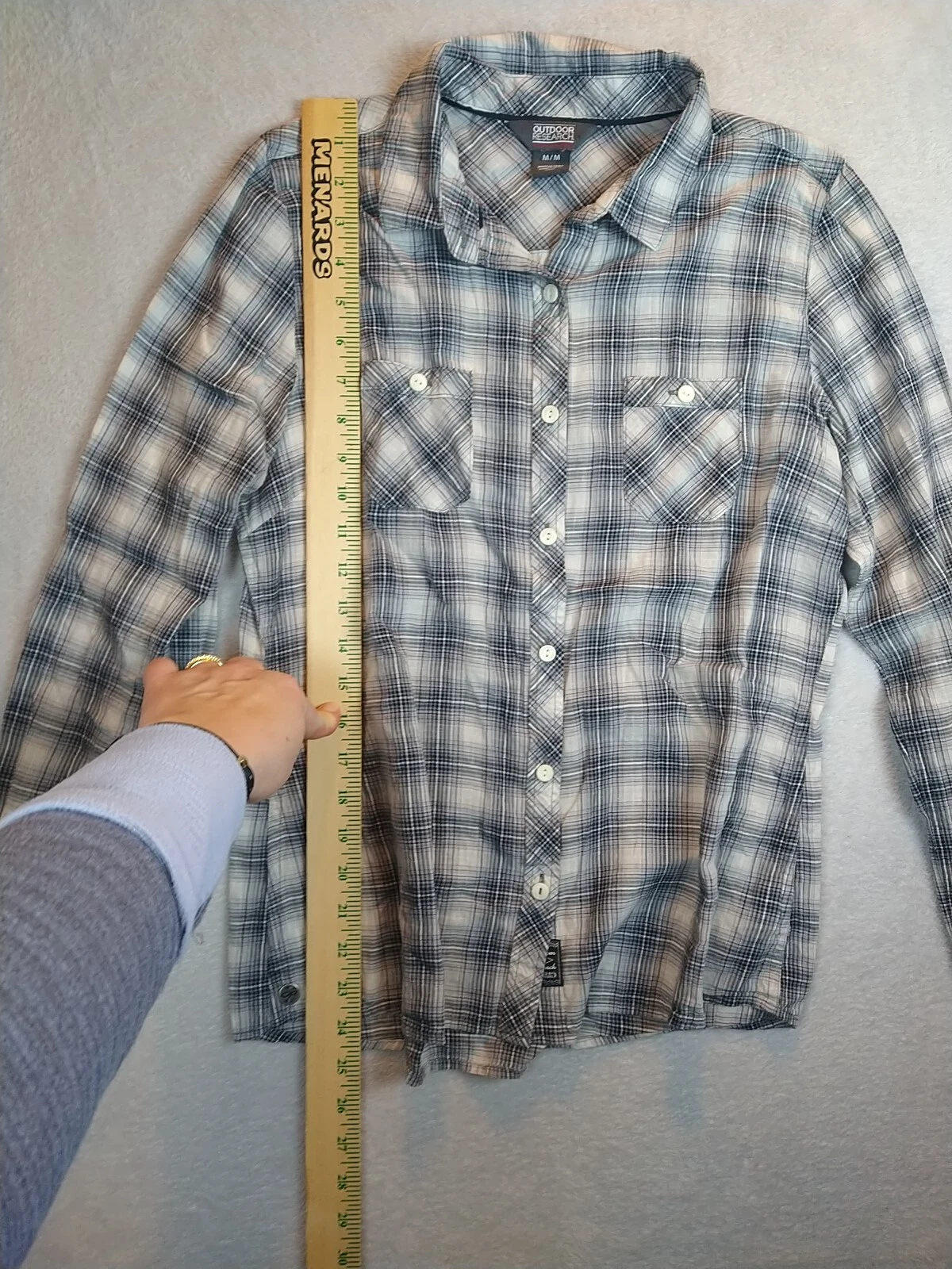 outdoor-research cierra flannel long sleeve roll tab cotton shirt